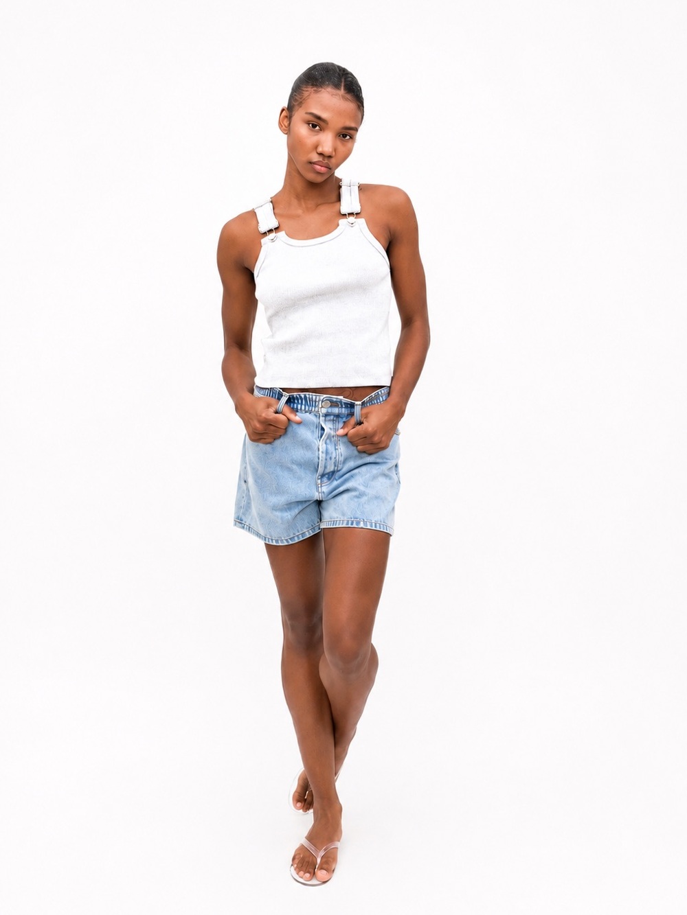 Still Here Ames Shorts Vintage Blue Size 24 SH Embroidered High Rise Denim